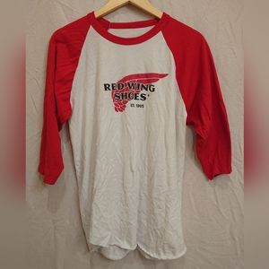 Red Wing retro 3/4 sleeve baseball raglan neck ringer T-shirt/Jersey